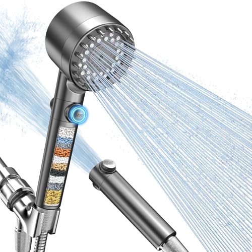FEELSO Gefilterter Duschkopf mit Handheld, Hochdruck-Duschkopf mit mehreren Sprühmodi, Duschkopf mit Filter, ON/OFF-Schalter für Haustierbad, Anti-Verstopfungsdüsen für hartes Wasser, integrierte FEELSO Gefilterter Duschkopf mit Handheld, Hochdruck-Duschkopf mit mehreren Sprühmodi, Duschkopf mit Filter, ON/OFF-Schalter für Haustierbad, Anti-Verstopfungsdüsen für hartes Wasser, integrierte von FEELSO