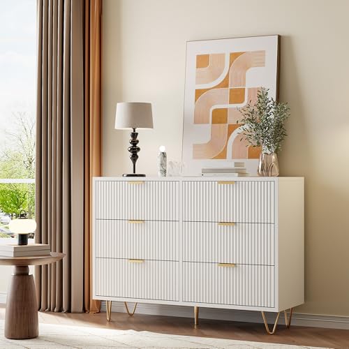 FEEOHOME Aufbewahrungsmöbel, Schubladenschrank, Tiefe 30 cm, Kommode mit 6 Schubladen, Kinderzimmer, Kommode mit Kippschutz für Schlafzimmer, Wohnzimmer, Eingangsbereich (6 Schubladen) von FEEOHOME