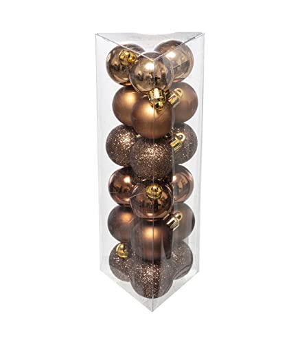 FEERIC CHRISTMAS - Deko für Weihnachtsbaum, 18 Stück, Durchmesser 3 cm – Bronze von FEERIC CHRISTMAS