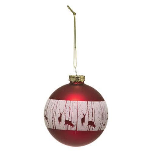 Feeric Lights and Christmas – Weihnachtskugel aus Glas 80 mm Bohrer Rentier RG von FEERIC CHRISTMAS