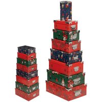 Fééric Lights And Christmas - Set aus 16 rechteckigen schachteln mit bedrucktem haselnussknacker - Feeric lights & christmas - Rot von FÉÉRIC LIGHTS AND CHRISTMAS
