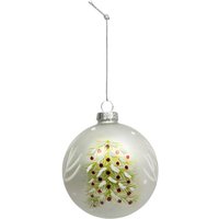 Fééric Lights And Christmas - Weihnachtskugel glas tannenbaum bemalt 80 mm - Feeric lights & christmas - Tanne von FÉÉRIC LIGHTS AND CHRISTMAS