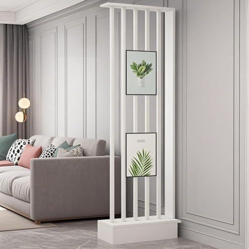 1 Satz freistehender Raumteiler aus Holz – stilvolle Sichtschutzwand und Lagerregal for den Heim- und Bürogebrauch(White+White 18.8x9.8x79.5in) von FEFEF