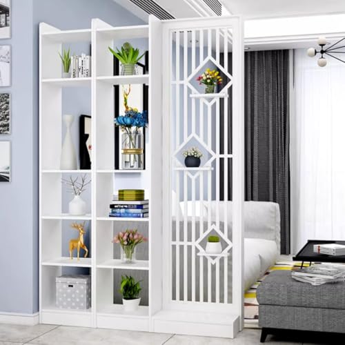 1 Set stilvoller freistehender Raumteiler mit Regalen – multifunktionaler Sichtschutz und Bücherregal for den Heim- und Bürogebrauch(110x30x190cm) von FEFEF