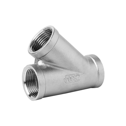 1 Stück 304 Edelstahl 45 Grad schräges T-Stück – 1/4 Zoll bis 2 Zoll Innengewinde-Rohrverschraubung for Sanitärsysteme(DN50) von FEFEF