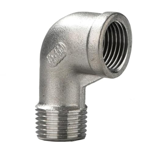 1 Stück 304 Edelstahl 90° Rohrverschraubung, weiblich auf männlich, rechtwinkliger Adapter for Wasser, Öl und Dampf(DN80) von FEFEF