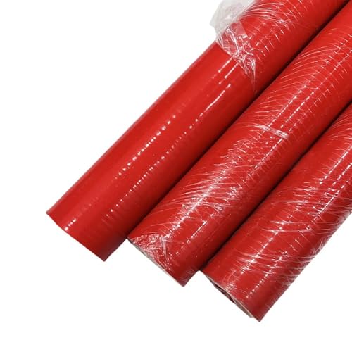 1 Stück 4-lagiger, verstärkter Silikon-Reduzierschlauch – 800 mm Länge, Hochtemperatur 240 °C und druckbeständig for Turbo/Ladeluftkühler, rot(60mm) von FEFEF