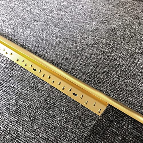 1 Stück Metall-Teppichkantenleiste – langlebige Übergangsschwellenleiste aus Aluminiumlegierung for eine reibungslose Verbindung zwischen Teppich und Boden(Gold) von FEFEF