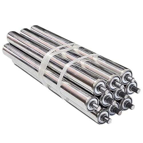 10 Stück Förderrollen aus Edelstahl mit gefederten Lagern – Ersatzrollen for Industrie- und Heimwerkeranwendungen(L800MMxDia60mm) von FEFEF
