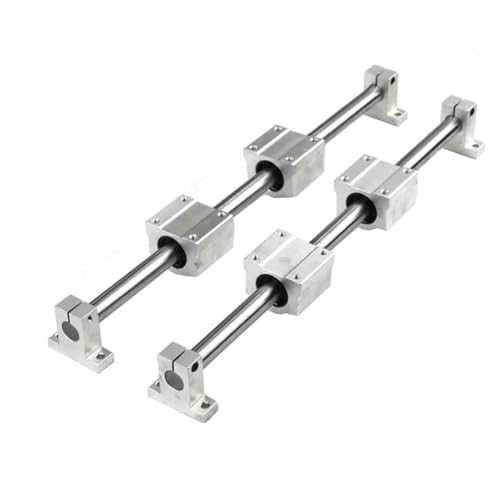 2 Stück Linearschienenwellen mit 4 Stück SCS-Linearlagerblöcken und 4 Stück SK-Lagerstützen – Außendurchmesser 8/10/12 mm, Länge 300–800 mm(10mmx800mm) von FEFEF