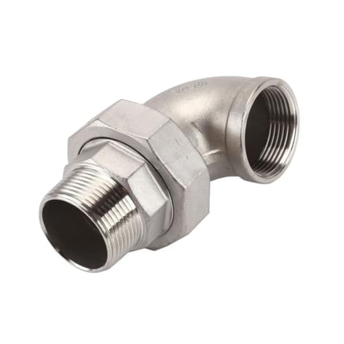 304 Edelstahl-Verbindungswinkel, 1/8"-2" Innen-/Außengewinde-Rohrverschraubung for Wasser, Gas, Öl - 1 STÜCK(Femalemale,0.5In) von FEFEF