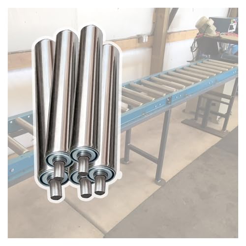 5 Stück Industrie-Förderrollen aus Edelstahl – mit Federdruckmontage for Heimwerker und gewerbliche Nutzung(L450MMxDia32MM) von FEFEF