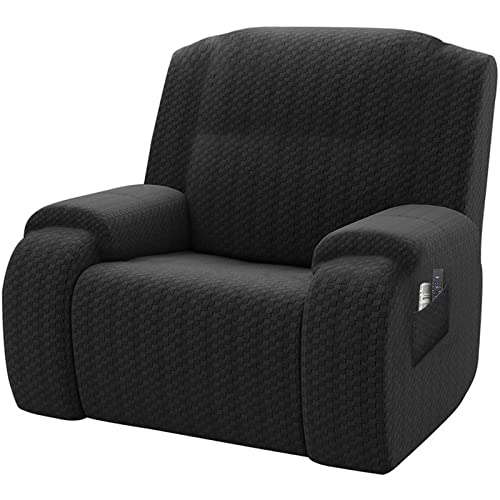 FEFEF 1 Stück All-Inclusive-Überzug for übergroße Stretch-Liegestühle – Rutschfester, weicher Möbelschutz for elektrische Liegestühle(Black) von FEFEF