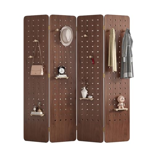 FEFEF 3/4-Paneele-Raumteiler aus Stecktafeln – vielseitiger Sichtschutz mit Lagerregal for Handwerks- und Einzelhandelsveranstaltungen(Brown,4 Panel) von FEFEF