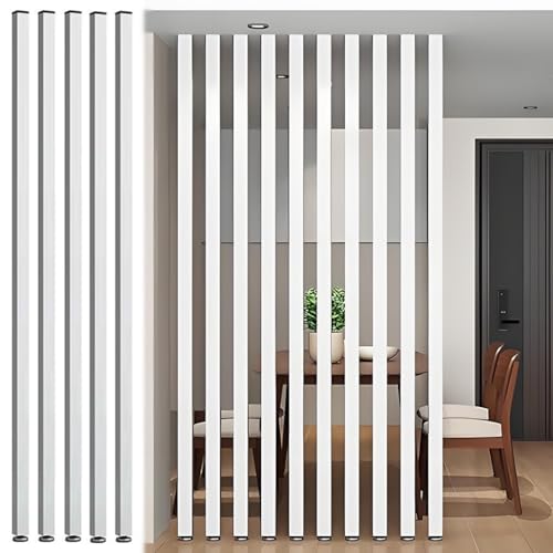 FEFEF Anpassbarer Raumteiler aus Holzlamellen ohne Bohren – Elegante Sichtschutzwand for Zuhause und Büro(5PCS 235cm) von FEFEF