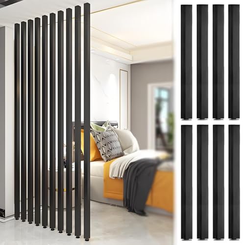 FEFEF Verstellbarer Raumteiler aus Aluminium – Wandtrennwand for Zuhause und Büro, Installation ohne Bohren(8PCS 140cm) von FEFEF