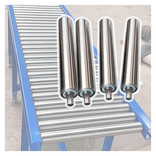 Hochleistungs-Förderrollen aus Edelstahl als Ersatz – 4 Stück industrielle DIY-Entladerollen for Fördersysteme(L350MMxDia50mm) von FEFEF
