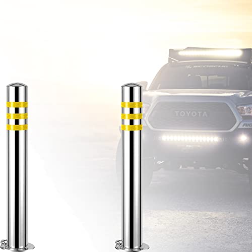 Parkpoller aus Edelstahl 76 x 750 mm – 2er-Pack mit Sicherheitsschloss und Reflektorstreifen for bessere Sichtbarkeit Parkpoller aus Edelstahl 76 x 750 mm – 2er-Pack mit Sicherheitsschloss und Reflektorstreifen for bessere Sichtbarkeit von FEFEF