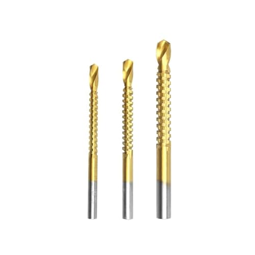 FEFHFKZCZZ 3/6 stücke 3-8mm Titan Beschichtet HSS Bohrer Elektrische Bohrer Kunststoff Metall Loch Nut Bohrer Säge Schreiner Holzbearbeitung(Blue) von FEFHFKZCZZ