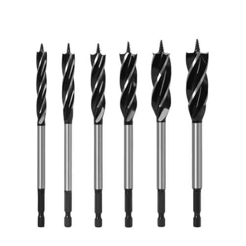 FEFHFKZCZZ 4-9-teiliges Spiralbohrer-Set for Holz, schnelles Schneiden, Bohrer for Schreiner und Tischler, Werkzeug, for Holzschnitt, Anzug for die Holzbearbeitung(6pcs A) von FEFHFKZCZZ