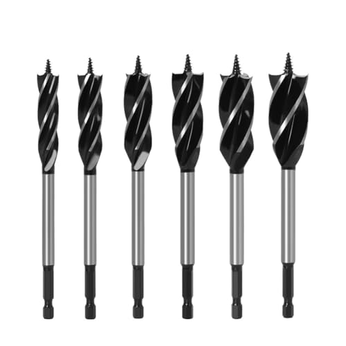 FEFHFKZCZZ 4-9-teiliges Spiralbohrer-Set for Holz, schnelles Schneiden, Bohrer for Schreiner und Tischler, Werkzeug, for Holzschnitt, Anzug for die Holzbearbeitung(6pcs B) von FEFHFKZCZZ