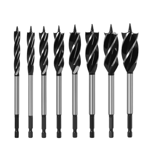 FEFHFKZCZZ 4-9-teiliges Spiralbohrer-Set for Holz, schnelles Schneiden, Bohrer for Schreiner und Tischler, Werkzeug, for Holzschnitt, Anzug for die Holzbearbeitung(8pcs) von FEFHFKZCZZ