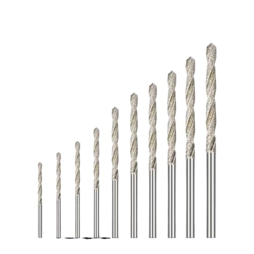 FEFHFKZCZZ 5/10 stücke Diamant Beschichtete Bohrer 0,8mm-4,0mm Micro HSS Spiralbohrer for Fliesen Stein Marmor Ziegel Loch Bohren(10pcs 0.8-4.0mm) von FEFHFKZCZZ
