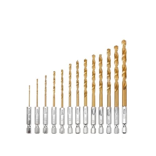 FEFHFKZCZZ HSS 1/4 Zoll Sechskantschaft Bohrer Set 1,5-6,5mm, Geeignet for Holz, Kunststoff, und Dünne Eisenplatte Elektrische Werkzeuge(13pcs 1.5-6.5mm) von FEFHFKZCZZ