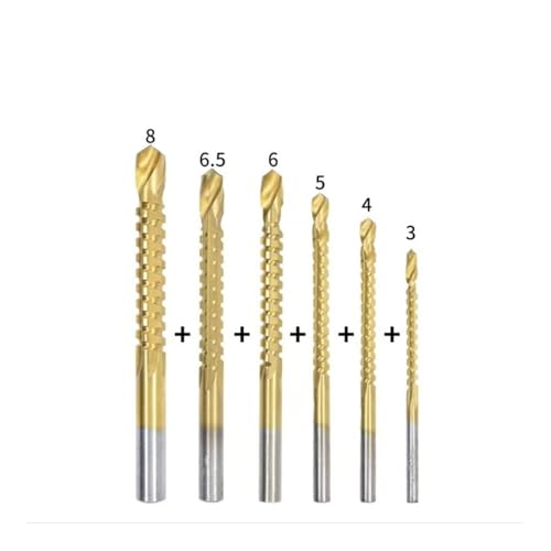 FEFHFKZCZZ HSS-Gezackter Nutbohrer 3,4,5,6,8 mm, Handbohrer for Holz, dünner Metallbohrer, Spiralbohrer, Hand(6pcs 3-8mm) von FEFHFKZCZZ