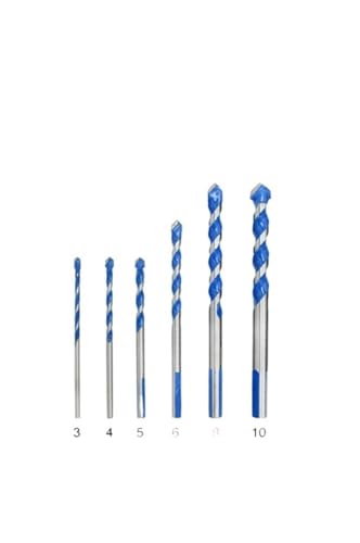 FEFHFKZCZZ Hartmetall-Multifunktionsbohrer 3 4 5 6 8 10 12 mm Keramikfliesen Eisenblech Glaswand Tapper Dreieckbohrer-Set(6pcs3-10mm) von FEFHFKZCZZ