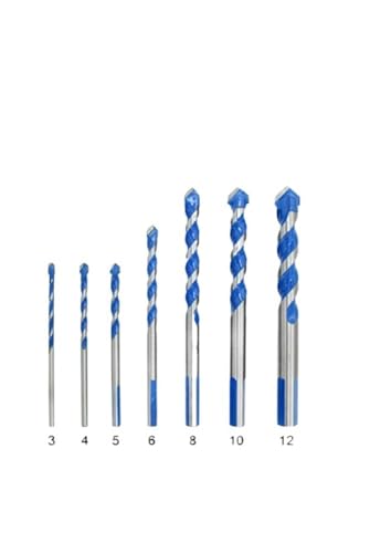 FEFHFKZCZZ Hartmetall-Multifunktionsbohrer 3 4 5 6 8 10 12 mm Keramikfliesen Eisenblech Glaswand Tapper Dreieckbohrer-Set(7pcs3-12mm) von FEFHFKZCZZ