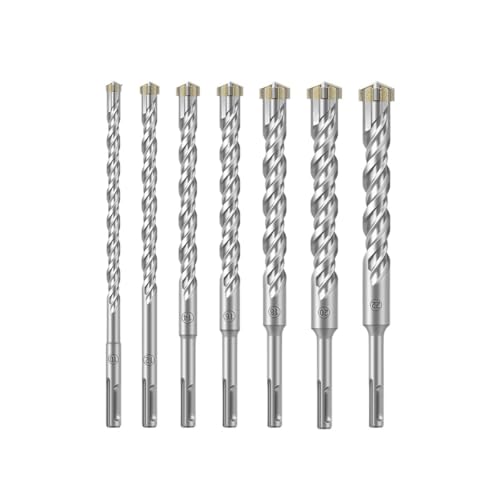 FEFHFKZCZZ Kreuzbohrer mit 8–25 mm Durchmesser, elektrischer Schlagbohrer aus Legierung for Beton durch Wandlöcher, for elektrische Bohrer(7Pcs 200mm) von FEFHFKZCZZ
