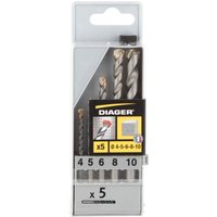 Set mit 5 Betonbohrern FLASH, zylindrischer Aufsatz - 251C von FEGEMU