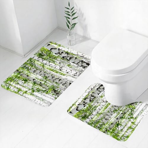 FEHWI Badematten Set 2-teilig, Badematten und WC Vorleger rutschfest & Waschbar, Birken im Wald, Sommer, Wildtiere, Natur, Motiv: Bild, Blau, Hellbraun,Luxus Dicke Mikrofaser Badezimmerteppich FEHWI Badematten Set 2-teilig, Badematten und WC Vorleger rutschfest & Waschbar, Birken im Wald, Sommer, Wildtiere, Natur, Motiv: Bild, Blau, Hellbraun,Luxus Dicke Mikrofaser Badezimmerteppich von FEHWI