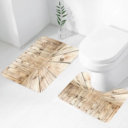 FEHWI Badematten Set 2-teilig, Badematten und WC Vorleger rutschfest & Waschbar,Beige, EIN altes Zimmer im leeren Holz-Vintage-Klassiker-Folk-Stil, Retro-ros,Luxus Dicke Mikrofaser Badezimmerteppich FEHWI Badematten Set 2-teilig, Badematten und WC Vorleger rutschfest & Waschbar,Beige, EIN altes Zimmer im leeren Holz-Vintage-Klassiker-Folk-Stil, Retro-ros,Luxus Dicke Mikrofaser Badezimmerteppich von FEHWI