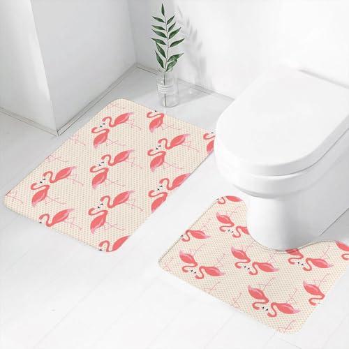 FEHWI Badematten Set 2-teilig, Badematten und WC Vorleger rutschfest & Waschbar,Flamingo Wallpaper Kunstdrucke, Papiercollagenkunst,Luxus Dicke Mikrofaser Badezimmerteppich FEHWI Badematten Set 2-teilig, Badematten und WC Vorleger rutschfest & Waschbar,Flamingo Wallpaper Kunstdrucke, Papiercollagenkunst,Luxus Dicke Mikrofaser Badezimmerteppich von FEHWI
