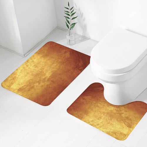 FEHWI Badematten Set 2-teilig, Badematten und WC Vorleger rutschfest & Waschbar,Grau Bronze Gold Metall Gelb Golden Dunkel Alt Kupfer Rau,Luxus Dicke Mikrofaser Badezimmerteppich FEHWI Badematten Set 2-teilig, Badematten und WC Vorleger rutschfest & Waschbar,Grau Bronze Gold Metall Gelb Golden Dunkel Alt Kupfer Rau,Luxus Dicke Mikrofaser Badezimmerteppich von FEHWI
