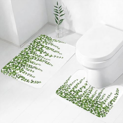FEHWI Badematten Set 2-teilig, Badematten und WC Vorleger rutschfest & Waschbar,Grüner Efeu. Kletterpflanze an der Wand, die von Oben hängt. Gartendekoration,Luxus Dicke Mikrofaser Badezimmerteppich FEHWI Badematten Set 2-teilig, Badematten und WC Vorleger rutschfest & Waschbar,Grüner Efeu. Kletterpflanze an der Wand, die von Oben hängt. Gartendekoration,Luxus Dicke Mikrofaser Badezimmerteppich von FEHWI