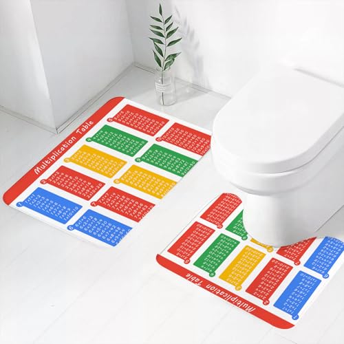 FEHWI Badematten Set 2-teilig, Badematten und WC Vorleger rutschfest & Waschbar,Grundlegendes mathematisches Werkzeug, eine umfassende Multiplikationstabelle,Luxus Dicke Mikrofaser Badezimmerteppich FEHWI Badematten Set 2-teilig, Badematten und WC Vorleger rutschfest & Waschbar,Grundlegendes mathematisches Werkzeug, eine umfassende Multiplikationstabelle,Luxus Dicke Mikrofaser Badezimmerteppich von FEHWI