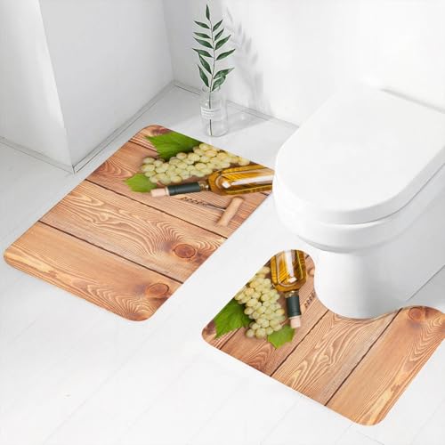 FEHWI Badematten Set 2-teilig, Badematten und WC Vorleger rutschfest & Waschbar,Hölzerner Esstisch-Display mit Einer Flasche Weißwein, Flaschenöffner und EIN,Luxus Dicke Mikrofaser Badezimmerteppich FEHWI Badematten Set 2-teilig, Badematten und WC Vorleger rutschfest & Waschbar,Hölzerner Esstisch-Display mit Einer Flasche Weißwein, Flaschenöffner und EIN,Luxus Dicke Mikrofaser Badezimmerteppich von FEHWI