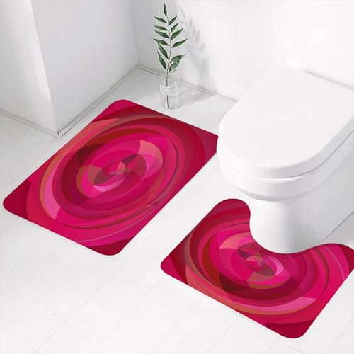 FEHWI Badematten Set 2-teilig, Badematten und WC Vorleger rutschfest & Waschbar,Hot Pink, Abstrakter Wirbel mit Wirbeln und Formenmuster in leuchtenden Pinkt,Luxus Dicke Mikrofaser Badezimmerteppich FEHWI Badematten Set 2-teilig, Badematten und WC Vorleger rutschfest & Waschbar,Hot Pink, Abstrakter Wirbel mit Wirbeln und Formenmuster in leuchtenden Pinkt,Luxus Dicke Mikrofaser Badezimmerteppich von FEHWI