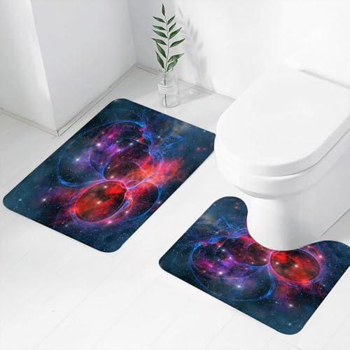 FEHWI Badematten Set 2-teilig, Badematten und WC Vorleger rutschfest & Waschbar,Kosmische Bilder und ineinander verschlungene Halogen-kosmische Phänomene, mi,Luxus Dicke Mikrofaser Badezimmerteppich FEHWI Badematten Set 2-teilig, Badematten und WC Vorleger rutschfest & Waschbar,Kosmische Bilder und ineinander verschlungene Halogen-kosmische Phänomene, mi,Luxus Dicke Mikrofaser Badezimmerteppich von FEHWI