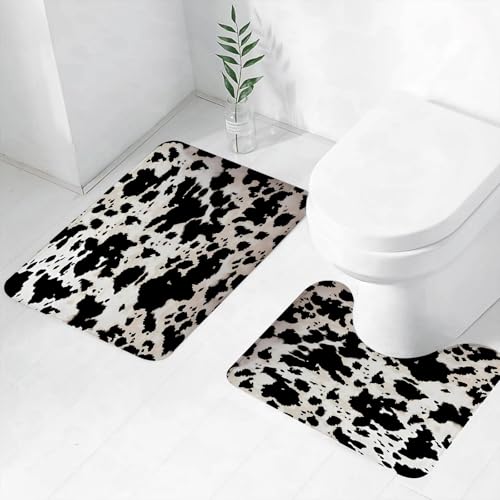 FEHWI Badematten Set 2-teilig, Badematten und WC Vorleger rutschfest & Waschbar,Kunst, Aquarellmalerei schwarz-weiß Leopardenmuster,Luxus Dicke Mikrofaser Badezimmerteppich FEHWI Badematten Set 2-teilig, Badematten und WC Vorleger rutschfest & Waschbar,Kunst, Aquarellmalerei schwarz-weiß Leopardenmuster,Luxus Dicke Mikrofaser Badezimmerteppich von FEHWI