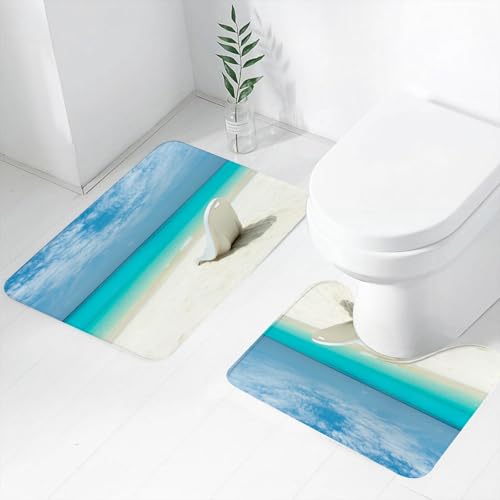 FEHWI Badematten Set 2-teilig, Badematten und WC Vorleger rutschfest & Waschbar,Malediven-Strand Sonnenliege am Meer,Luxus Dicke Mikrofaser Badezimmerteppich FEHWI Badematten Set 2-teilig, Badematten und WC Vorleger rutschfest & Waschbar,Malediven-Strand Sonnenliege am Meer,Luxus Dicke Mikrofaser Badezimmerteppich von FEHWI