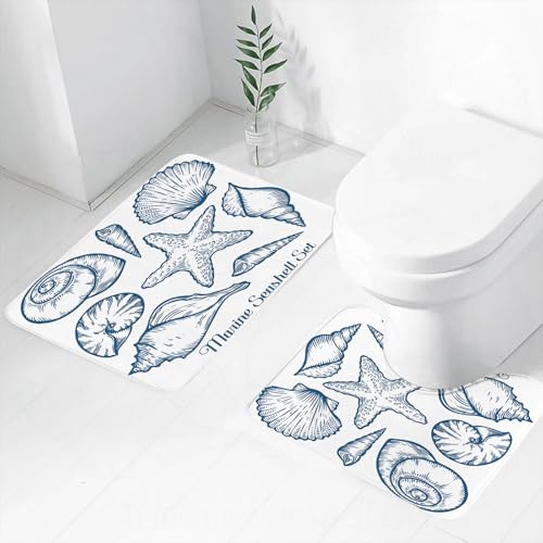 FEHWI Badematten Set 2-teilig, Badematten und WC Vorleger rutschfest & Waschbar,Muschel, seemuschel, seestern, Natur, wasserlandschaft, unterwasserwelt, Set.,Luxus Dicke Mikrofaser Badezimmerteppich FEHWI Badematten Set 2-teilig, Badematten und WC Vorleger rutschfest & Waschbar,Muschel, seemuschel, seestern, Natur, wasserlandschaft, unterwasserwelt, Set.,Luxus Dicke Mikrofaser Badezimmerteppich von FEHWI
