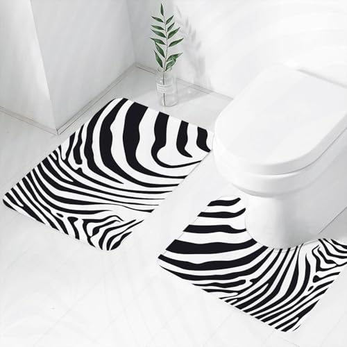 FEHWI Badematten Set 2-teilig, Badematten und WC Vorleger rutschfest & Waschbar,Natur Tier Zebra Haut Muster Wüste Leben Der Salon,Luxus Dicke Mikrofaser Badezimmerteppich FEHWI Badematten Set 2-teilig, Badematten und WC Vorleger rutschfest & Waschbar,Natur Tier Zebra Haut Muster Wüste Leben Der Salon,Luxus Dicke Mikrofaser Badezimmerteppich von FEHWI