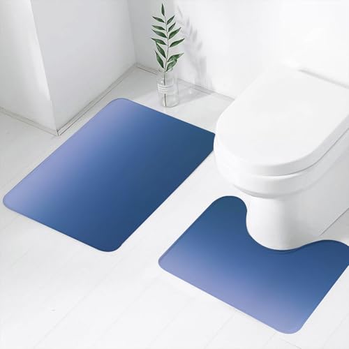 FEHWI Badematten Set 2-teilig, Badematten und WC Vorleger rutschfest & Waschbar,Ombre, tiefes, geheimnisvolles, vom Ozean inspiriertes, Leuchtend blaues, mod,Luxus Dicke Mikrofaser Badezimmerteppich FEHWI Badematten Set 2-teilig, Badematten und WC Vorleger rutschfest & Waschbar,Ombre, tiefes, geheimnisvolles, vom Ozean inspiriertes, Leuchtend blaues, mod,Luxus Dicke Mikrofaser Badezimmerteppich von FEHWI