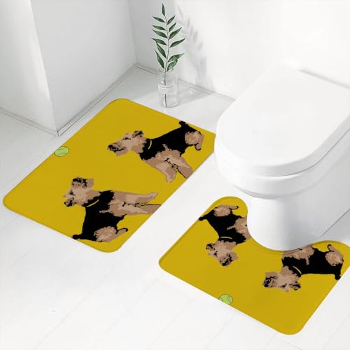 FEHWI Badematten Set 2-teilig, Badematten und WC Vorleger rutschfest & Waschbar,Porträt eines lustigen niedlichen Welpen reinrassiger junger,Luxus Dicke Mikrofaser Badezimmerteppich FEHWI Badematten Set 2-teilig, Badematten und WC Vorleger rutschfest & Waschbar,Porträt eines lustigen niedlichen Welpen reinrassiger junger,Luxus Dicke Mikrofaser Badezimmerteppich von FEHWI