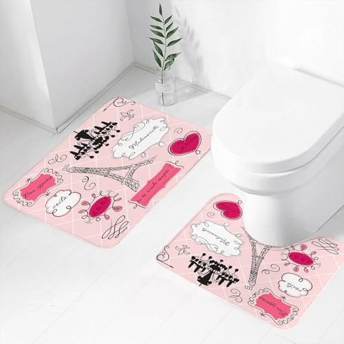 FEHWI Badematten Set 2-teilig, Badematten und WC Vorleger rutschfest & Waschbar,Teen Decor, französischer Rokoko-Krallenrahmen, Barock-Laterne Mademoiselle,Luxus Dicke Mikrofaser Badezimmerteppich FEHWI Badematten Set 2-teilig, Badematten und WC Vorleger rutschfest & Waschbar,Teen Decor, französischer Rokoko-Krallenrahmen, Barock-Laterne Mademoiselle,Luxus Dicke Mikrofaser Badezimmerteppich von FEHWI