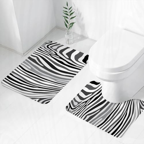 FEHWI Badematten Set 2-teilig, Badematten und WC Vorleger rutschfest & Waschbar,Zebra-Druck, Zebra-Muster vertikal gestreift Natur Wildlife inspiriert Mode-I,Luxus Dicke Mikrofaser Badezimmerteppich FEHWI Badematten Set 2-teilig, Badematten und WC Vorleger rutschfest & Waschbar,Zebra-Druck, Zebra-Muster vertikal gestreift Natur Wildlife inspiriert Mode-I,Luxus Dicke Mikrofaser Badezimmerteppich von FEHWI